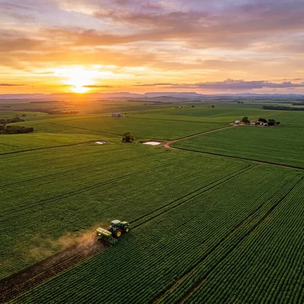 Panorâmica aérea de lavouras na fronteira agrícola do MATOPIBA